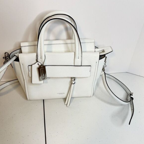 Coach Bleecker Mini Riley Carryall Satchel Leather 2WAY Handbag Crossbody Women - Picture 2 of 5